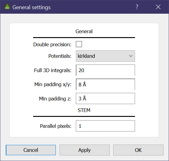 Advanced simulation settings